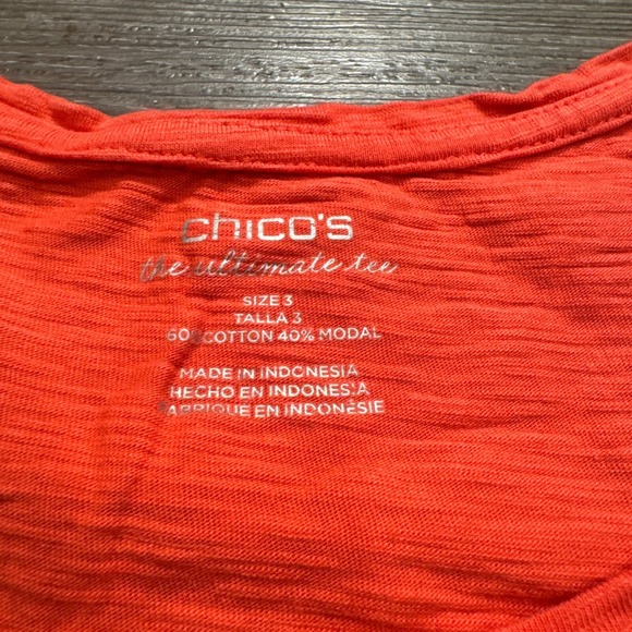 Chicos Top Womens 3 The Ultimate Tee Long Sleeve‎ Roll Tab Modal Lounge Casual - Picture 3 of 10